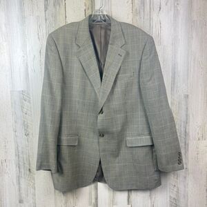 Vintage Ralph Lauren Blazer Mens 44L Long Silk Wool Blend Houndstooth